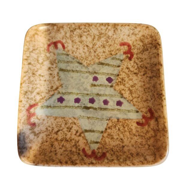 Pfaltzgraff Holiday Spice Square Tapas Plates Snack 4-1/8" set of 4 - Picture 5 of 5